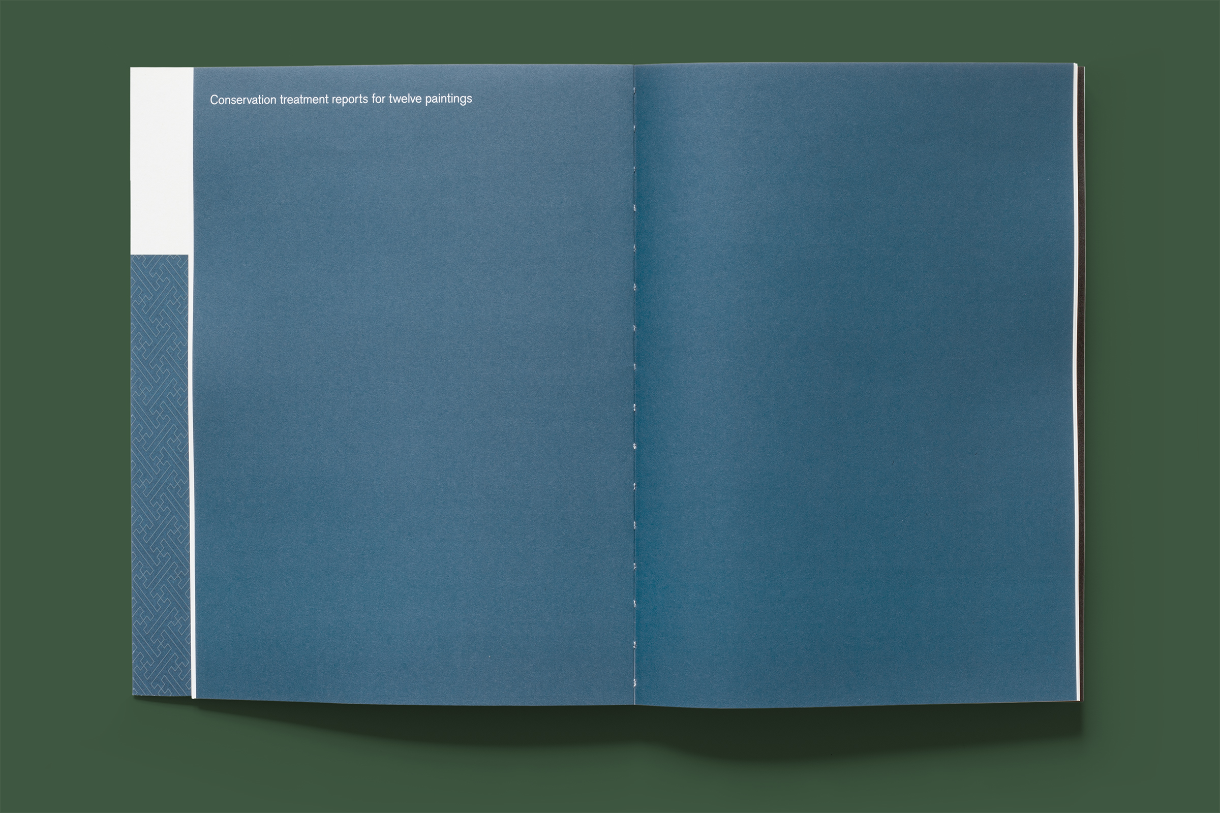 Top-down photo of a section opening spread